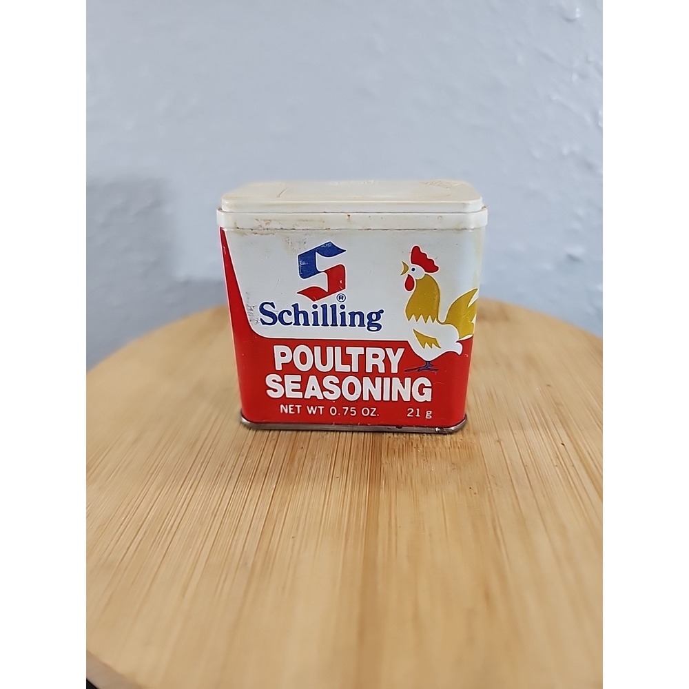 1977 Schilling-McCormick Poultry Seasoning Empty Spice Tin Vintage‎ Decor